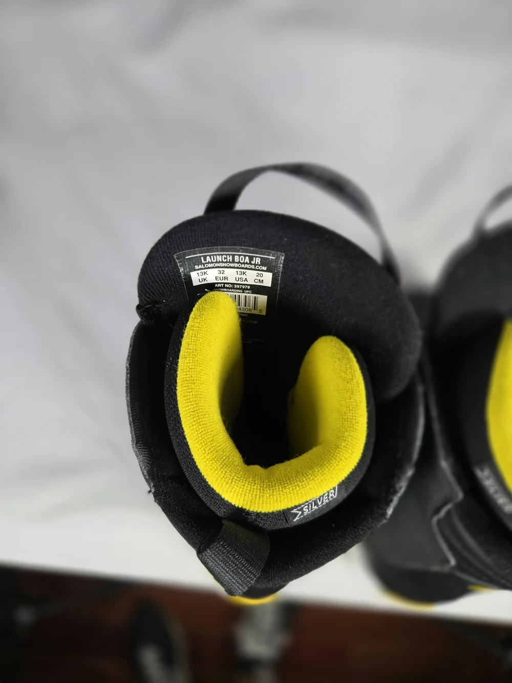 Salomon Kids Launch BOA Jr Snowboard Boots Black Yellow Size 13K